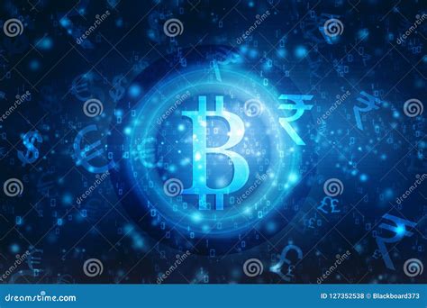 Global Abstract Bitcoin Crypto Currency Blockchain Technology