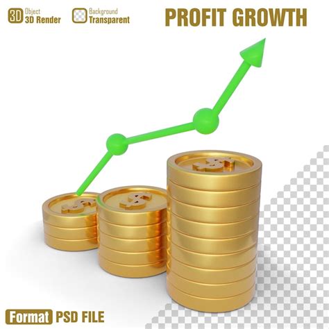 Premium PSD A Picture Of Stacks Of Gold Coins With A Green Arrow