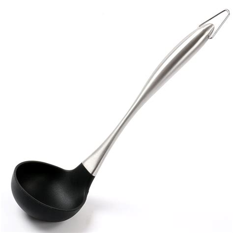 Premium Solid Silicone Ladle Heat Resistant Soup Ladle Scoop With Stay