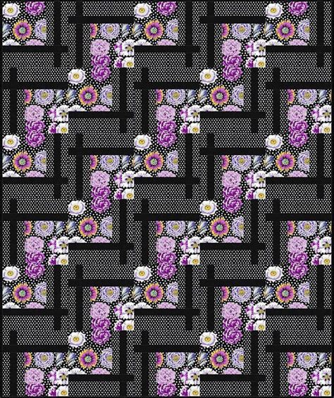 Kaffe Big Blooms Black With Noir Dot BQ2 Quilt Kit By Kaffe Fassett