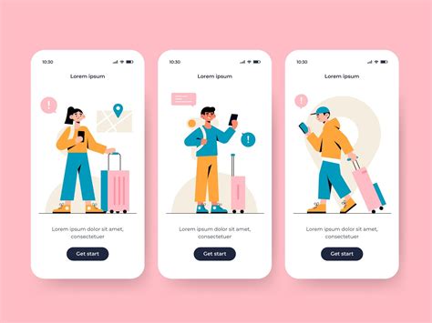 Travel Onboarding App Screens By Jonathan Larenas Mobile Ui Design App