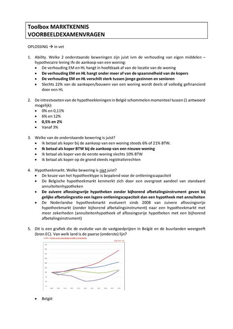 Toolbox Marktkennis Voorbeeld Examenvragen Toolbox Marktkennis