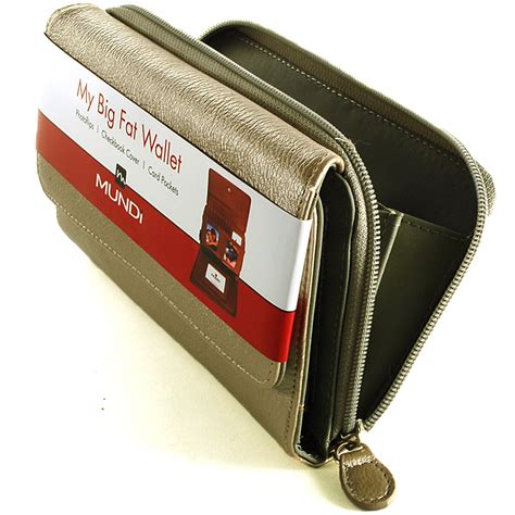 Womens Mundi Big Fat Wallet Checkbook Case Large Organizer Clutch Bag