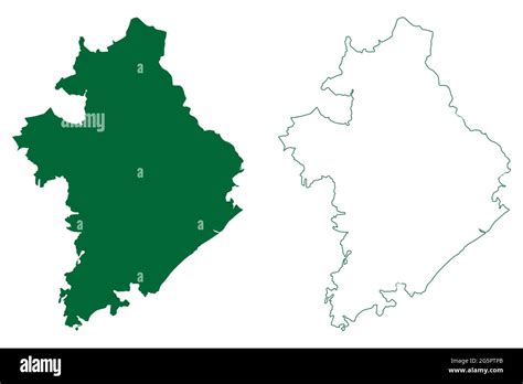 Ganjam district (Odisha State, Republic of India) map vector ...