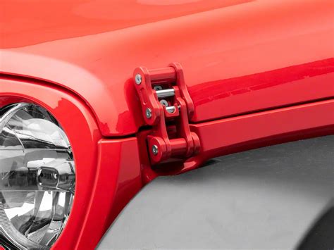 Redrock Jeep Wrangler Billet Aluminum Hood Catch Set Red J