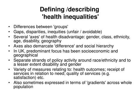 PPT Health Inequalities CLAHRC SY PowerPoint Presentation ID 654625