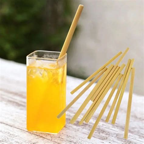 Hot Sale 10pcs Natural Bamboo Straws Eco Friendly Reusable Straw