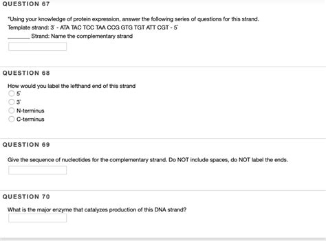 Solved QUESTION 67 "Using your knowledge of protein | Chegg.com 