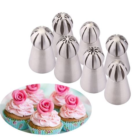 Uten Pcs Stainless Steel Russian Piping Nozzles Set Diy Pastry Icing