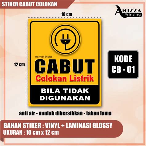 Stiker Cabut Colokan Listrik Laminasi Glossy Lazada Indonesia