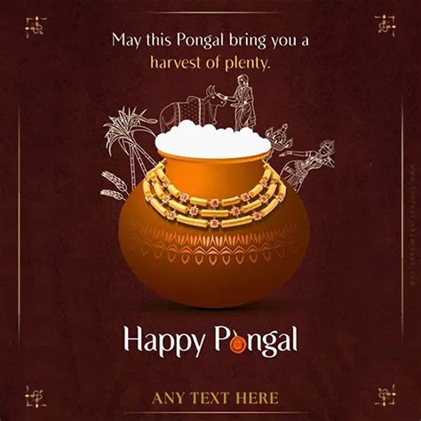 Happy Pongal 2024 Greetings Cards In English With Name