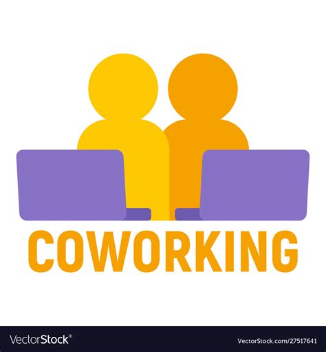 Coworking logo flat style Royalty Free Vector Image