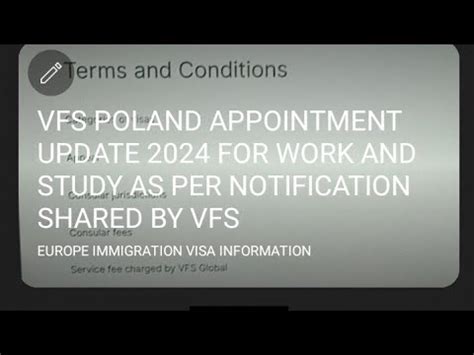 Vfs Poland Appointment Update For Work And Study As Per