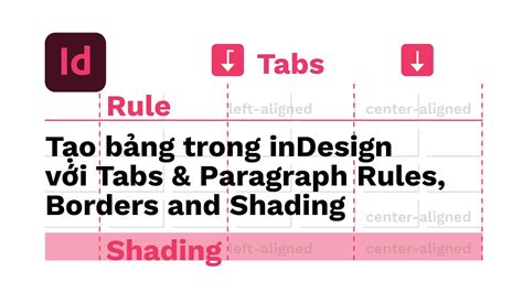 Tạo bảng với Tabs Paragraph Rules Borders Shading trong InDesign