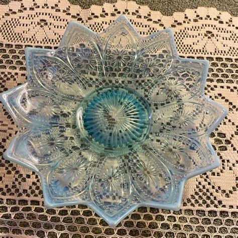 Northwood Accents Northwood Blue Opalescent Glass Spoke And Wheels Bowl Poshmark