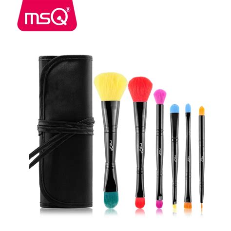 MSQ Pro 6pcs Makeup Brushes Set Facial Care Double Ended Powder Blusher