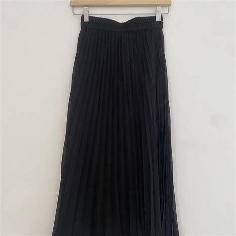 Black Pleated Monki Midi Skirt Monki Whimsygoth Depop