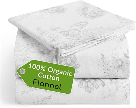 Mellanni Organic Cotton Flannel Twin Size Bed Set Ultra Warm For Cold Weather Floral Sheets