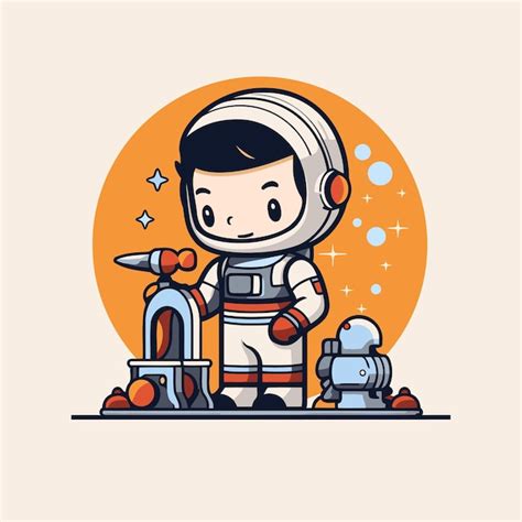 Premium Vector Astronaut In Space Suit Vector Illustration In Cartoon