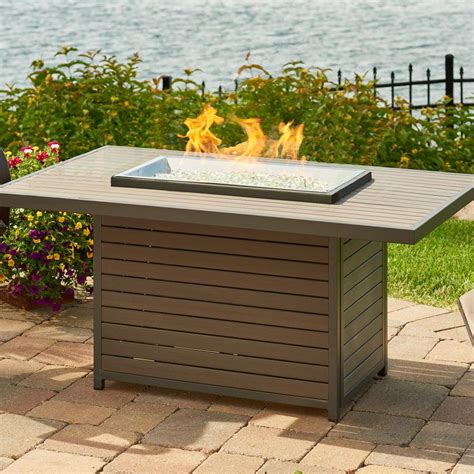 Brooks Outdoor Propane Gas Fire Pit Table - Grey - BRK-1224-K - The ...