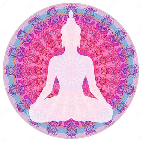 Chakra Concept Inner Love Light And Peace Buddha Silhouette In Lotus