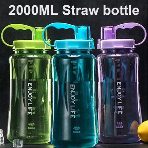 Jual Botol Minum ENJOY LIFE 2 Liter Straw Water Bottle 2000 ML B19 2