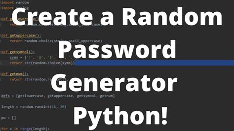 Create A Random Password Generator In Python Python Practice Problem Youtube