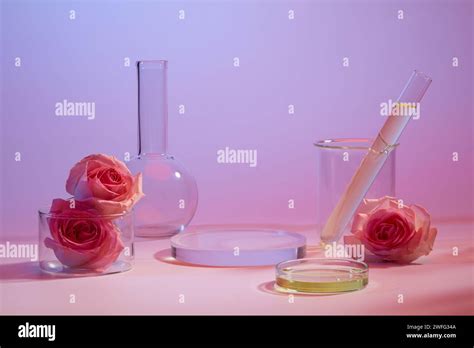 Laboratory Concept With Flat Bottom Florence Flask Beaker Liquid