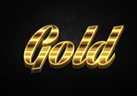 80 3d Shiny Gold Text Effects Preview Free Psd In Photoshop Psd Psd