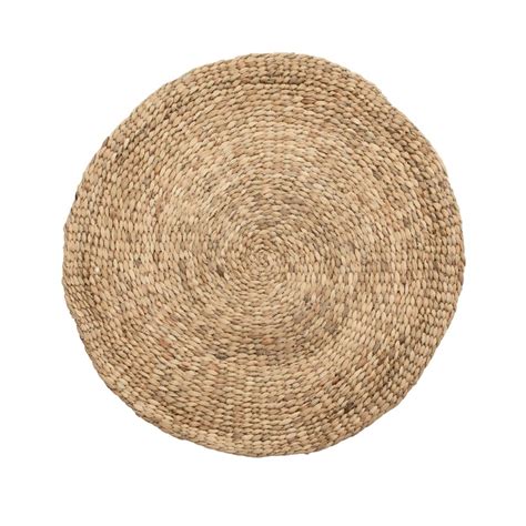 Tapis Rond Franges Fibre Jacinthe D Eau Naturel Taille Petite