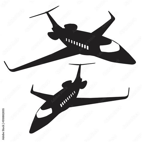 private jet plane transportation silhouette collection vector design ...