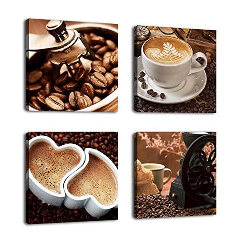 Kitchen Canvas Art Coffee Bean Coffee Cup Canvas Prints Wall Art Decor