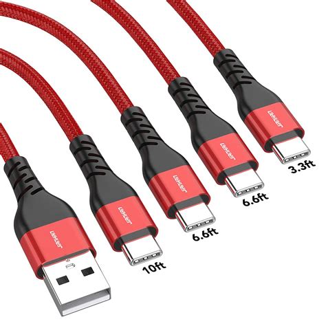 USB C Cable JianHan 4 Pack 3 3ft 6 6ft 6 6ft 10ft 3 1A QC3 0 Fast