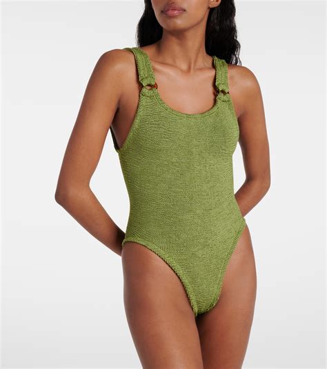 Domino Swimsuit In Green Hunza G Mytheresa