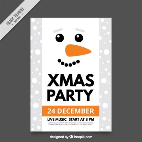 Free Vector Christmas Party Brochure With Snowman