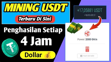 Penghasilan Dollar Setiap 4 Jam Mining USDT Terbukti Membayar YouTube