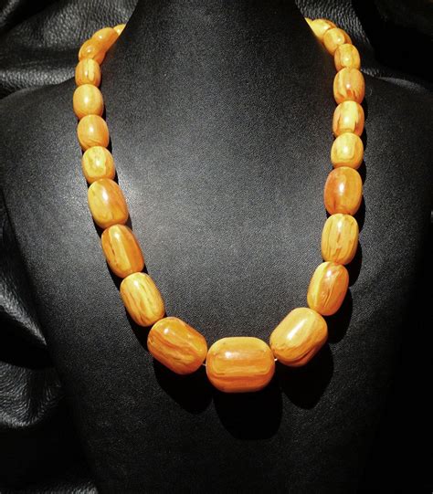 Faux Amber Necklace Butterscotch Egg Yolk Vintage Etsy Beautiful