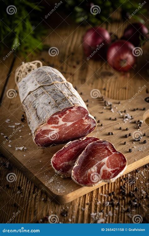 Air Cured Pork Meat Coppa Stock Photo Image Of Capocollo 265421158