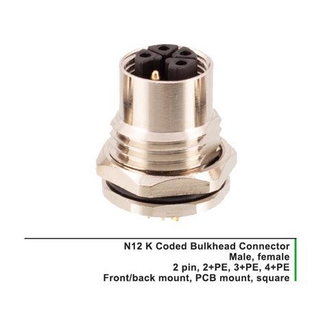 M12 K Coded Panel Mount Connector Shine Industry