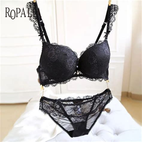 Women Push Up Lace Bra Sexy Lingerie Lady Underwear Bra Set 34 Cup Underwire Briefs Size 32 36