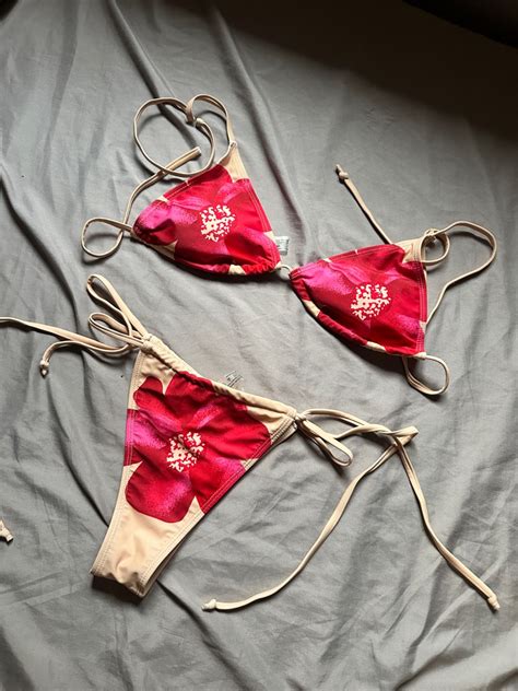 Flower Bikini Women S Fashion Swimwear Bikinis Swimsuits On Carousell
