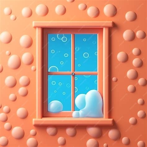 Premium AI Image | Window glass at house cartoon illustration AI Generated