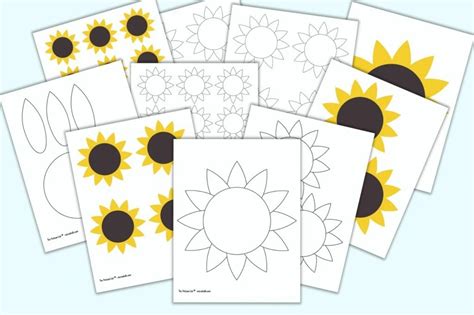 Free Printable Sunflower Templates and Sunflower Patterns - The Artisan ...