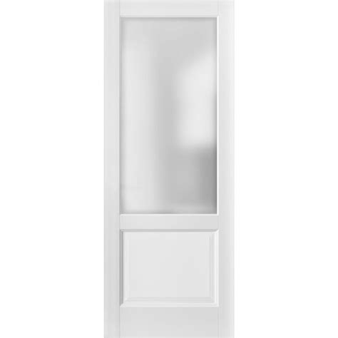 Lite Slab Barn Door Panel 30 X 84 Lucia 22 Matte White With Frosted Opaque Glass Sturdy