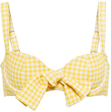 Alexandra Miro Clara Checked Bikini Top Shopstyle Two Piece Swimsuits