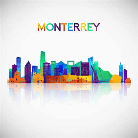 Monterrey Skyline Silhouette in Colorful Geometric Style. Stock Vector ...