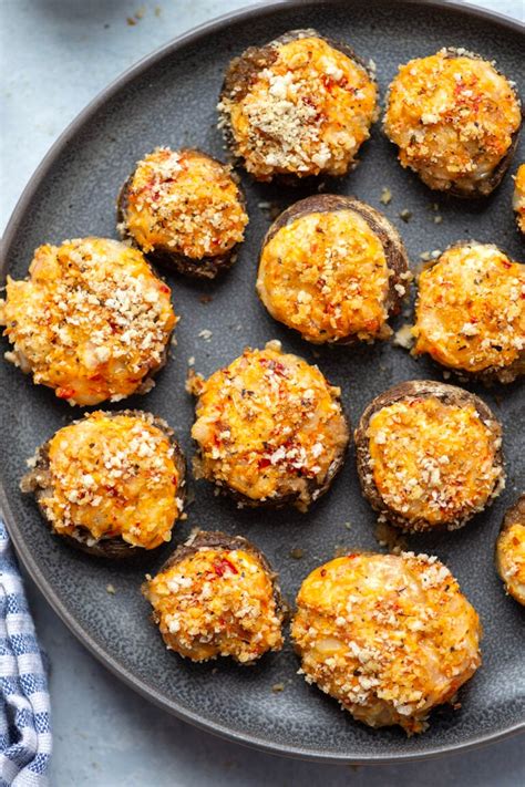 Pimento White Cheddar Stuffed Mushrooms