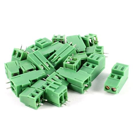 IIVVERR 10 Pcs 2 Terminals 5mm Pitch PCB Screw Terminal Block Connector