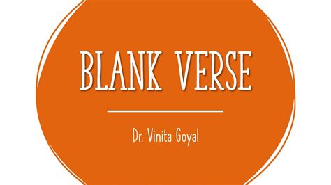 BLANK VERSE: DEFINITION AND CHARACTERISTICS - YouTube