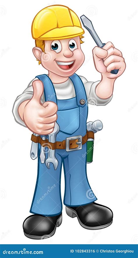 Handyman Electrician With Screwdriver Stock Vector Illustration Of